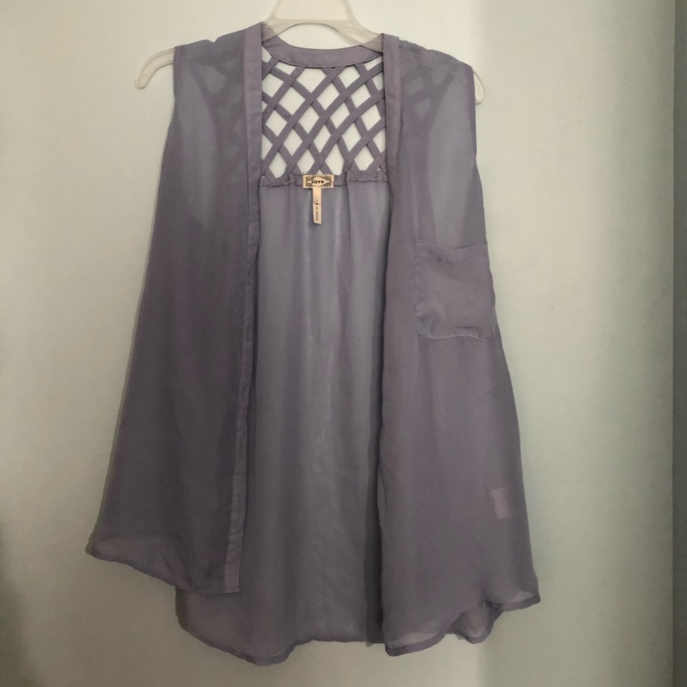 blue cardigan